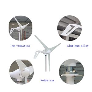 QAZNHODDS 4000W Wind Turbine Generator kit 24v Wind Industrial Machinery Equipment with Wind Boosting Controller 5 Blades Horizontal Axis Permanent Magnet Generator for Home Street,Five Blade,48v