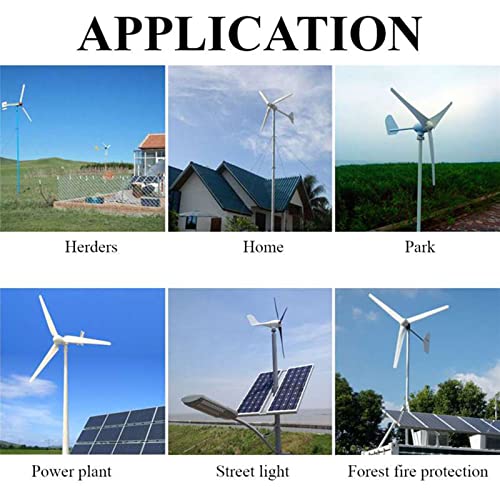 QAZNHODDS Wind Turbine Generator kit, 6000W 6 Blade Wind Industrial Machinery Equipment with Wind Boosting Controller for Terrace, Marine, Motorhome, Chalet, Boat,3,48V