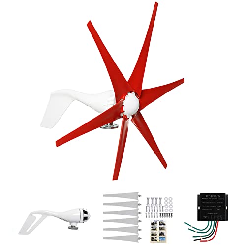 QAZNHODDS Wind Turbine Generator kit, 6000W 6 Blade Wind Industrial Machinery Equipment with Wind Boosting Controller for Terrace, Marine, Motorhome, Chalet, Boat,3,12V