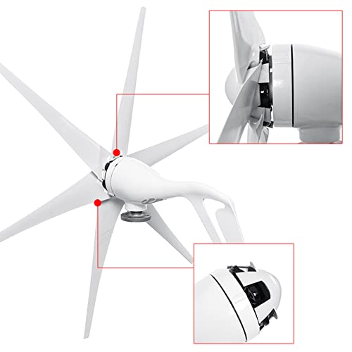 QAZNHODDS Wind Turbine Generator kit, 6000W 6 Blade Wind Industrial Machinery Equipment with Wind Boosting Controller for Terrace, Marine, Motorhome, Chalet, Boat,3,12V