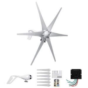 qaznhodds wind turbine generator kit, 6000w 6 blade wind industrial machinery equipment with wind boosting controller for terrace, marine, motorhome, chalet, boat,2,24v