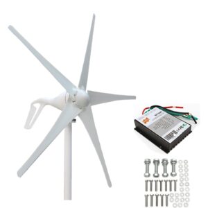 qaznhodds 4000w wind turbine generator kit 24v wind industrial machinery equipment with wind boosting controller 5 blades horizontal axis permanent magnet generator for home street,five blade,24v