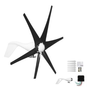 qaznhodds wind turbine generator kit, 6000w 6 blade wind industrial machinery equipment with wind boosting controller for terrace, marine, motorhome, chalet, boat,1,48v