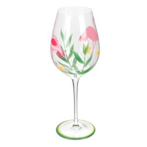 flamingo painted wine glasses hand- painted wine cup glass drinking cup juice goblets beverage milk shake glasses cup birthday gift for friends sangria glasses