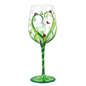 nymphfable ladybug wine glass hand painted wine glass personalised ladybug birthday gift for women, 15oz