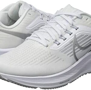 NIKE Women's Sneaker, White Metallic Silver Pure Platinum, 9.5