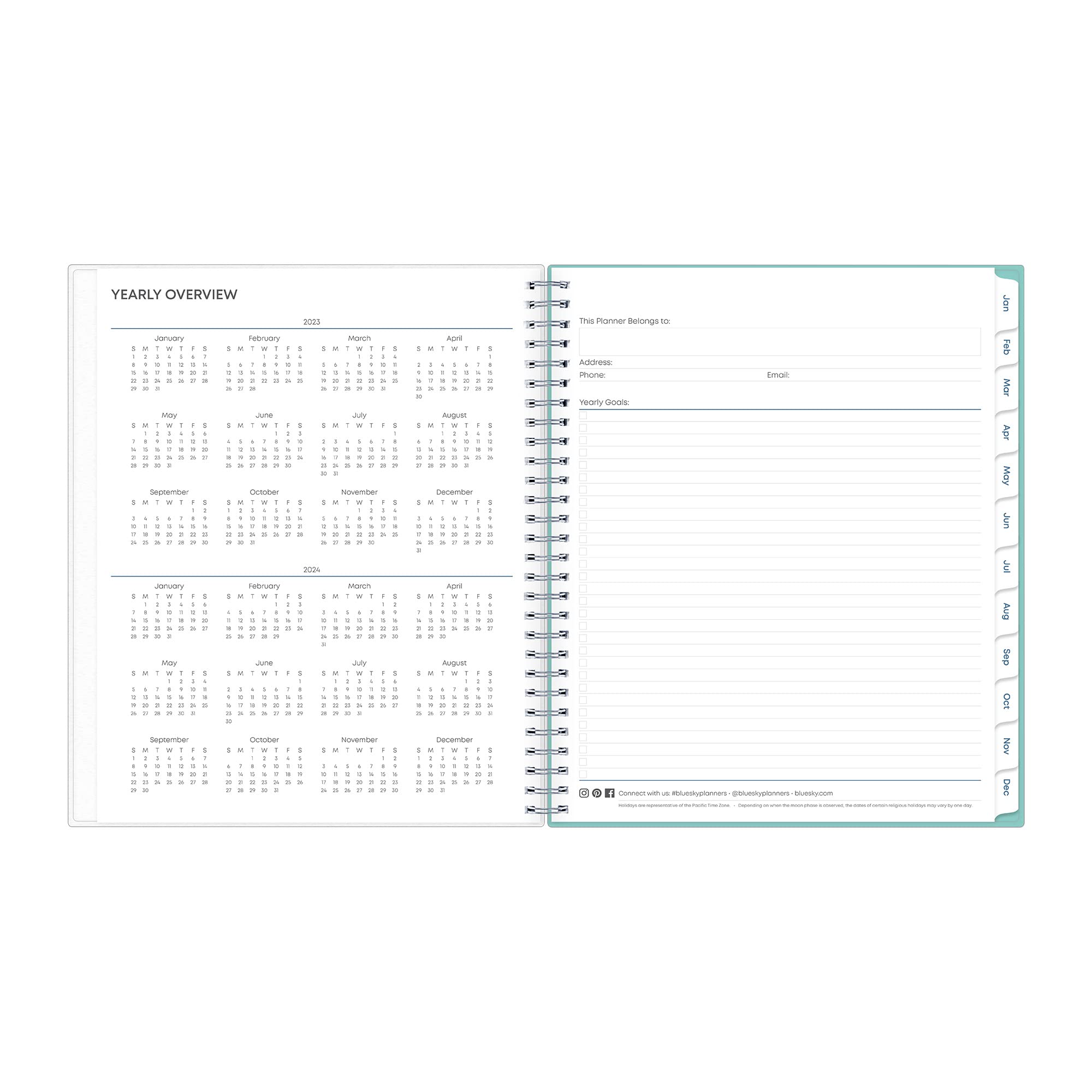 Blue Sky 2023 Monthly Planner, January - December, 8" x 10", Frosted Cover, Wirebound, Chloe (140194)