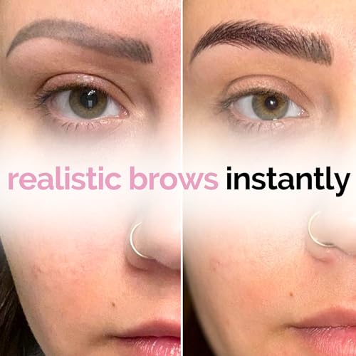 Brows by Bossy 5 Pack Temporary Eyebrow Tattoos Waterproof Eyebrow Stickers, False Tattoos Hair Like Peel Off Instant Transfer Brows For Women And Men | Natural Strokes, Shaping (curved, ash brown)