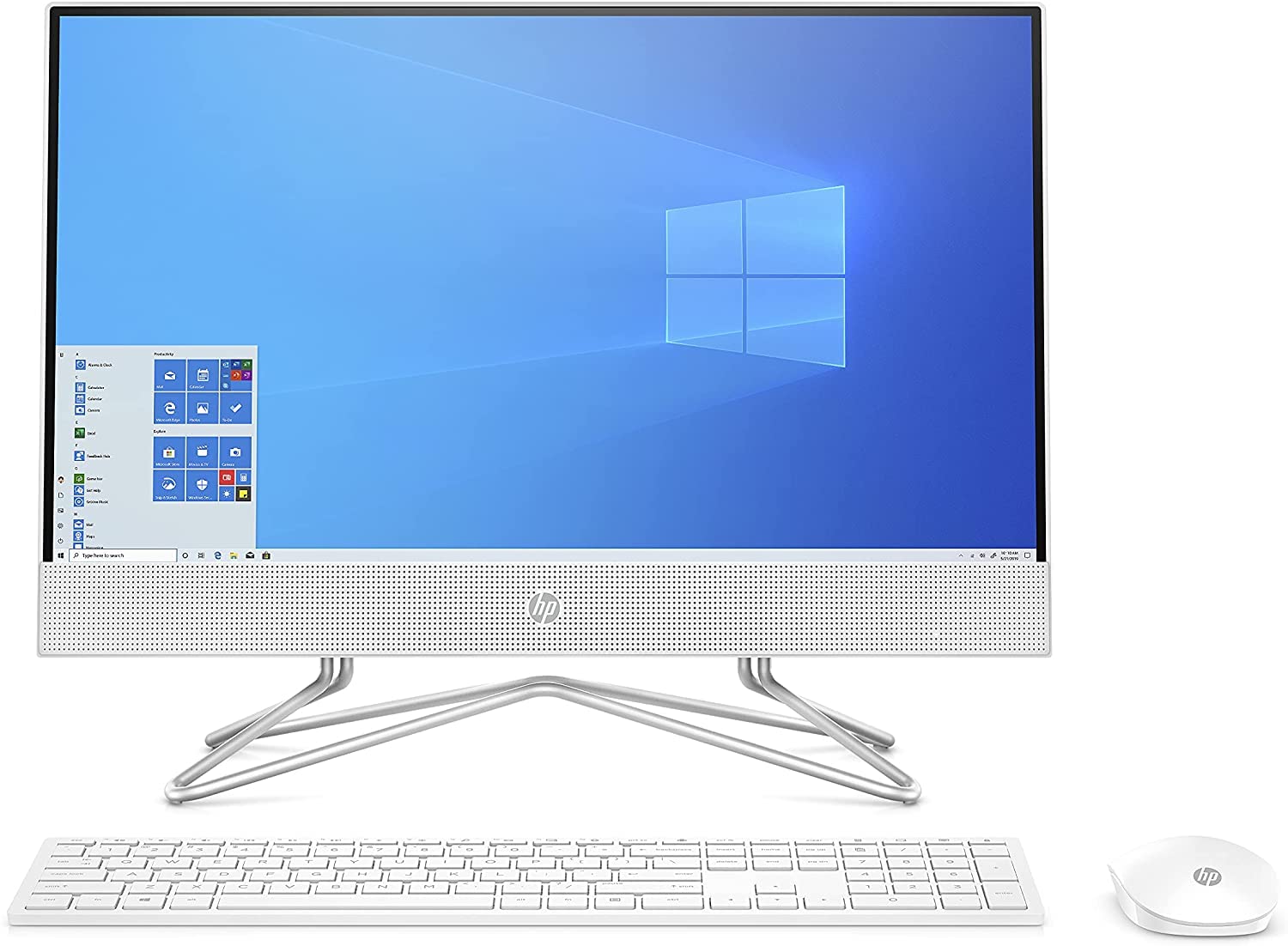 HP 2022 22-inch FHD All-in-One Desktop Computer - Quad-Core Intel Pentium J5040-16GB DDR4 RAM-512GB SSD - WiFi Bluetooth RJ45 LAN - Windows 11 Pro - Snow White w/RATZK 32GB USB