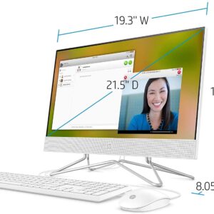 HP 2022 22-inch FHD All-in-One Desktop Computer - Quad-Core Intel Pentium J5040-16GB DDR4 RAM-512GB SSD - WiFi Bluetooth RJ45 LAN - Windows 11 Pro - Snow White w/RATZK 32GB USB