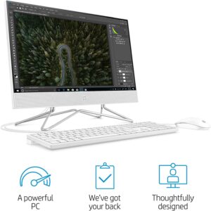 HP 2022 22-inch FHD All-in-One Desktop Computer - Quad-Core Intel Pentium J5040-16GB DDR4 RAM-512GB SSD - WiFi Bluetooth RJ45 LAN - Windows 11 Pro - Snow White w/RATZK 32GB USB