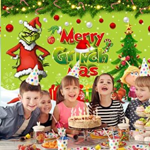 Merry Christmas Party Decorations, 5x3 Ft Christmas Backdrop for Kid Party Supplies Happy Birthday Banner Cartoon Theme Party Decorations Photography Background