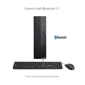 ASUS ExpertCenter D500SC Small Form Factor Desktop PC, Intel Core i5-11400, 8GB DDR4 RAM, 256GB PCIe SSD, TPM, Windows 10 Pro, Black, D500SC-XH502