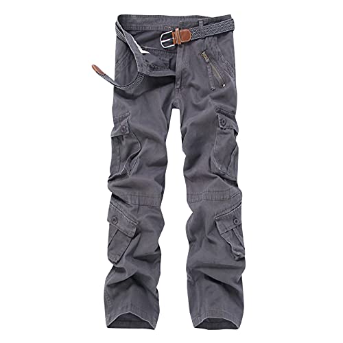 Men's Outdoor Tactical Pants Rip Stop Lightweight Waterproof Military Combat Cargo Work Pants Hiking Pants Workwear Gray