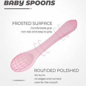 10 Pcs Silicone Baby Spoons and Baby Forks, Chewable Baby Utensils for Self-Feeding, Silicone Baby Utensils, Kids Utensils for Over 6 Months Babies Spoon toddler utensil