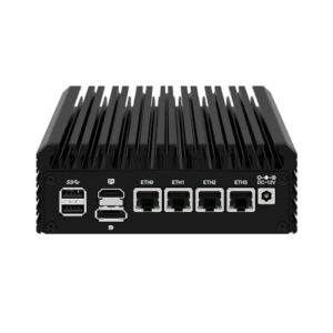 HUNSN Micro Firewall Appliance, Mini PC, VPN, Router PC, Intel N5105, RJ03k, AES-NI, 4 x Intel 2.5GbE I226-V LAN, Type-C, TF, M.2 WiFi 6 Slot, Barebone, NO RAM, NO Storage, NO System