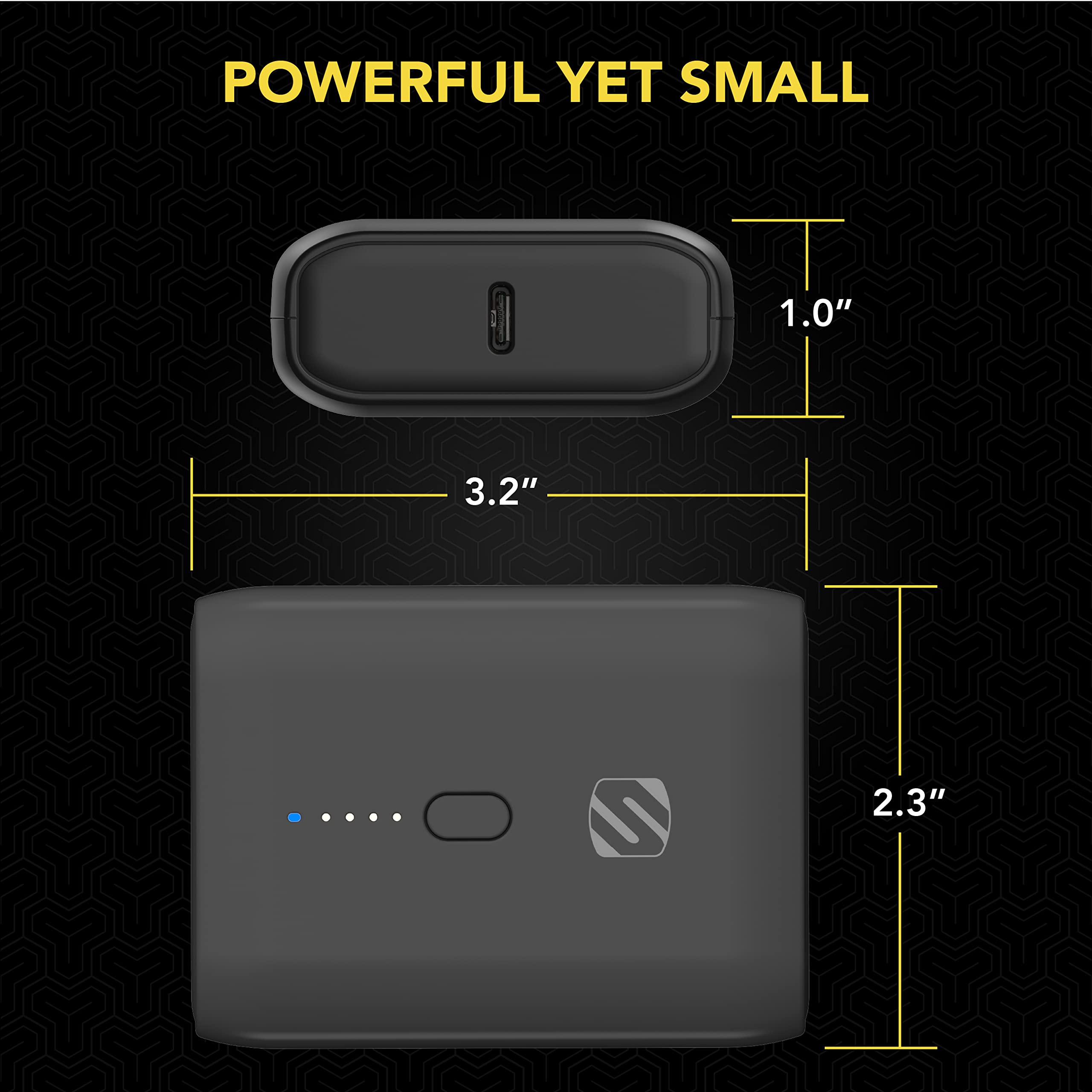 Scosche PB10PD-SP GoBat 10000mAh Compact Dual Port Cell Phone Battery Pack, 20W USB-C Power Delivery Fast Charger & 18W USB-A Portable Power Bank, External Battery Compatible w/ Apple iPhone & Android