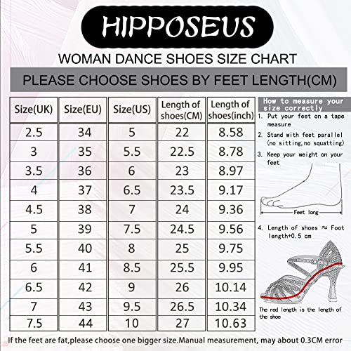 HIPPOSEUS Women's Dancing Boots Closed-toe Ballroom Party Latin Salsa Performance Ankle Dance Shoes Black 8 US