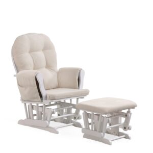 REJOICE HOME Atoll Glider with Ottoman, White/Beige