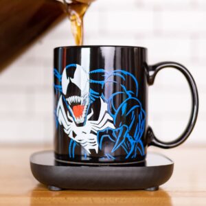uncanny brands marvel venom mug warmer with mug – keeps your favorite beverage warm - auto shut on/off