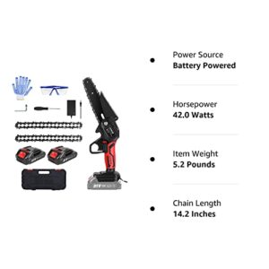 Mini Chainsaw 6 Inch Cordless, 21V Small Battery Powered Chainsaw Kit, Portable Handheld Electric Chain Saw Pruning Shears for Wood Cutting, Tree Trimming