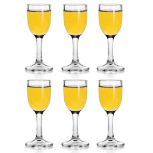 valeways shot glasses, 3.5oz mini wine glasses set of 6, cute shot glasses/great for white and red wine/wine glass clear/tasting glasses