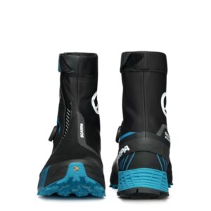 SCARPA Ribelle Run Kalibra G Water-Resistant Trail Shoes with Gaiter for Trail Running and Hiking - Black/Azure - 9-9.5 Women/8-8.5 Men