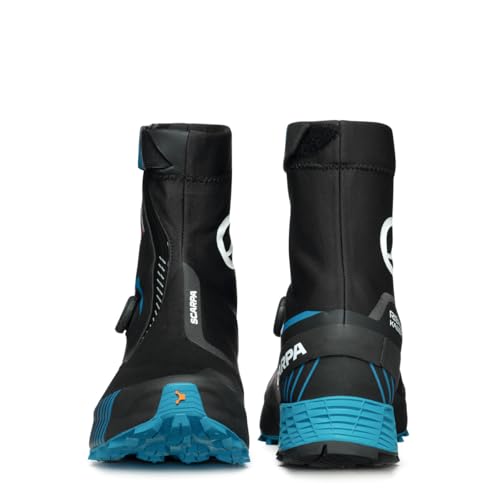 SCARPA Ribelle Run Kalibra G Water-Resistant Trail Shoes with Gaiter for Trail Running and Hiking - Black/Azure - 9-9.5 Women/8-8.5 Men