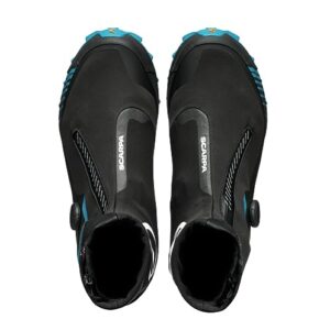 SCARPA Ribelle Run Kalibra G Water-Resistant Trail Shoes with Gaiter for Trail Running and Hiking - Black/Azure - 9-9.5 Women/8-8.5 Men