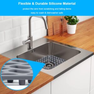Sink Protectors for Kitchen Sink, SCITURE Sink Mats for Kitchen Stainless/Ceramic Sinks, Folding Non-slip Kitchen Sink Mat, Heat Resistant Silicone Sink Mat (1 Pcs, Grey, 13.58 ''x 11.6 '')