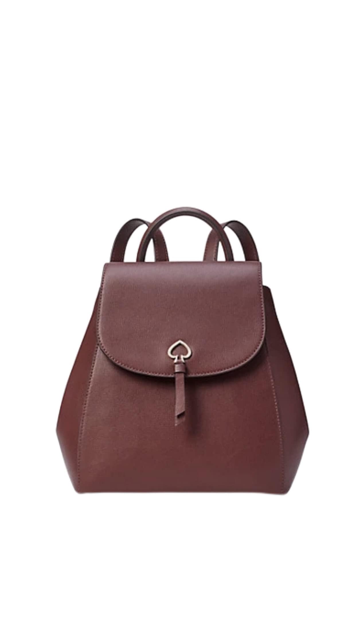 Kate Spade Leather Flap Backpack (Cherrywood) Medium