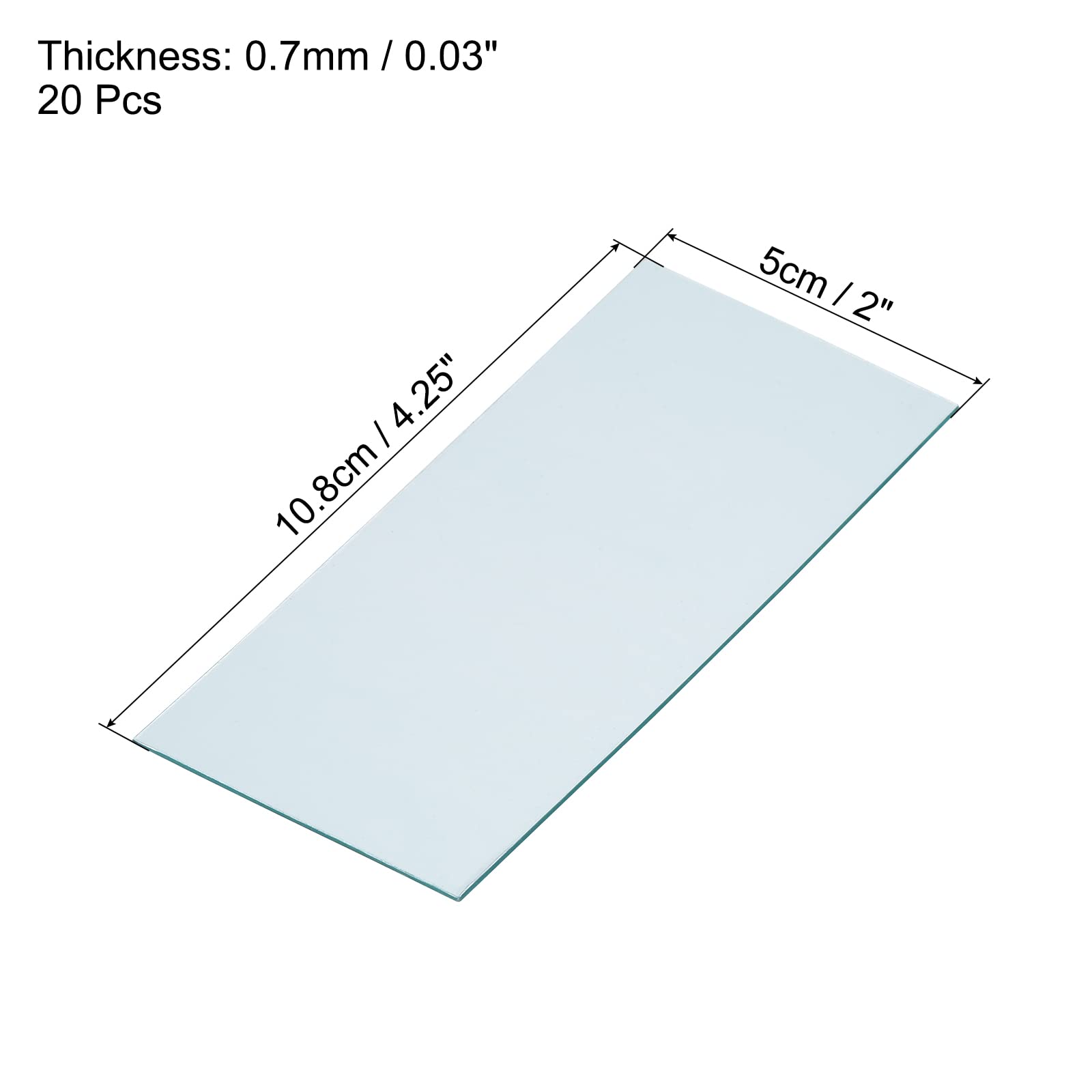 PATIKIL 4.25 x 2 Inch Welding Protection Lens, 20 Pack Transparent Protective Replacement Right Angle for Solar, Clear