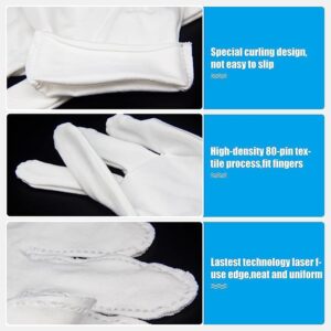 White Gloves, 7 Pairs Thicken Cotton Gloves, Moisturizing Gloves Overnight, One Size Fit White Gloves Women and Men, Washable Cotton Gloves Eczema Gloves, White Cotton Gloves for Dry Hands