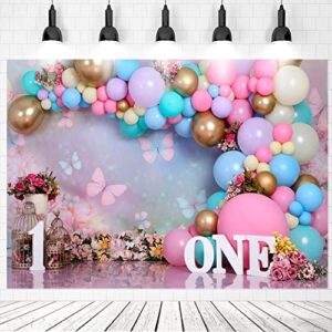 first birthday backdrop for girl 1st one year old first birthday cake smash decor backdrop photo studio photography background photoshoot(7x5ft)
