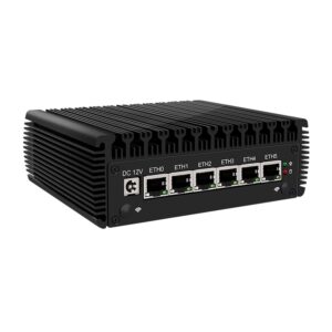 HUNSN Micro Firewall Appliance, Mini PC, VPN, Router PC, Intel Pentium Silver N6005, RJ05f, AES-NI, 6 x Intel 2.5GbE I226-V, DP, HDMI, SIM Slot, Barebone, NO RAM, NO Storage, NO System