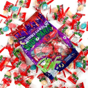 Frankford Candy Gummy Body Parts Halloween Candy, 100 Count of Individually Wrapped Parts including Eyeballs, Fingers, Legs, Brains, and Ears. Trick or Treaters Halloween Night Candy