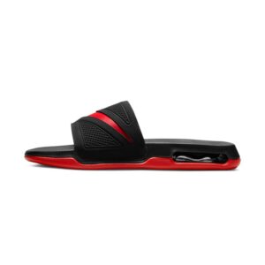 nike air max cirro just do it athletic sandal solarsoft slide (black/university red, numeric_10)