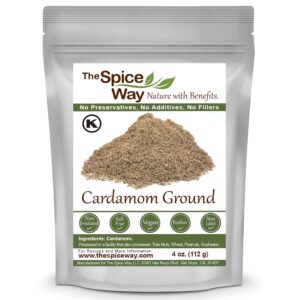 the spice way cardamom ground - (4 oz) ground green decorticated cardamom kosher by ok