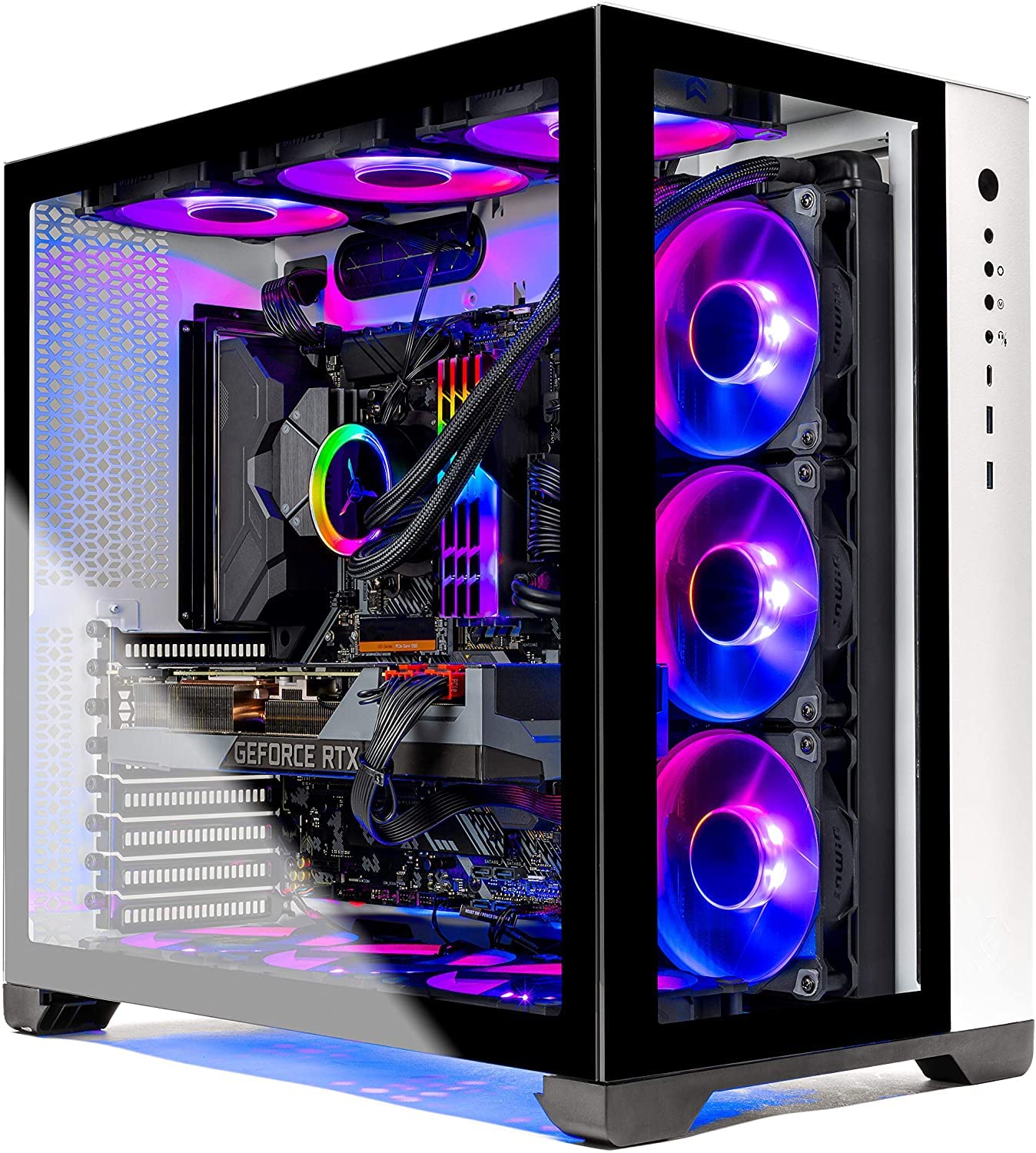 Skytech Gaming Prism II Gaming PC Desktop – AMD Ryzen 9 3900X 3.8 GHz, RTX 3090, 1TB NVME Gen4 SSD, 32G DDR4 3600 RGB, 850W Gold PSU, 360mm AIO, AC Wi-Fi, Windows 10 Home 64-bit (Renewed Premium)