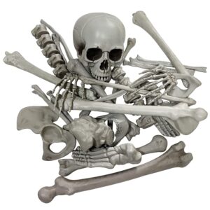 Halloween Skeleton Bones Realistic Looking Skulls Human Skeleton For Halloween Scary Graveyard Haunted House Lawn Yard Decorations(28 pieces）