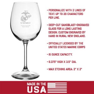 7.62 DESIGN U.S. Marine Corps Eagle Globe & Anchor Personalized 16 oz. Wine Glass
