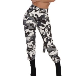 pants camo pants cargo military camouflage casual trousers combat womens pants womens denim with pockets,white