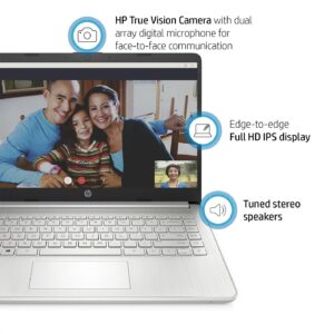 HP 2022 14" FHD IPS Display Laptop, AMD Ryzen 3-3250U, 32GB RAM, 1TB PCIe SSD, AMD Radeon Graphics, True Vision HD Camera, Wi-Fi 5 and Bluetooth, Windows 11 S, Silver, 32GB Snow Bell USB Card