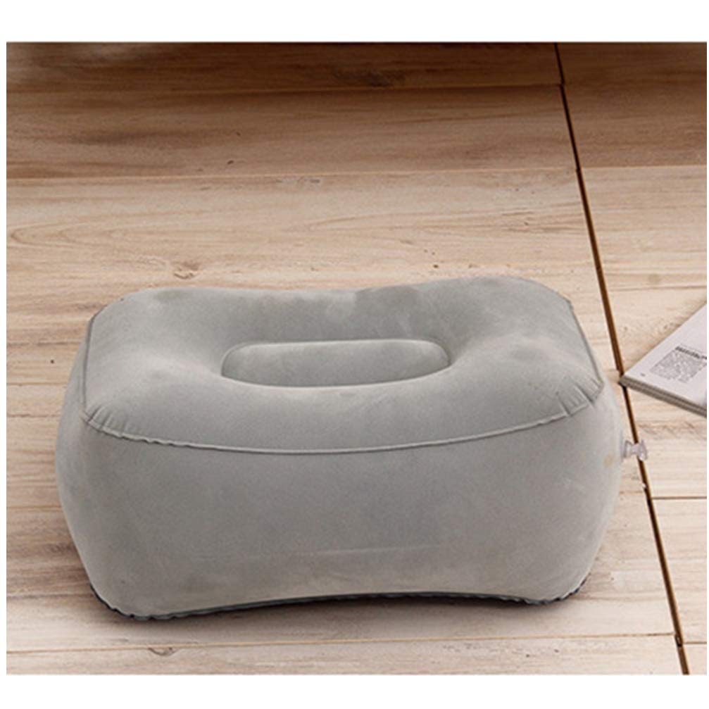 CLISPEED Inflatable Travel Foot Rest Pillows Adjustable Height Leg Rest Pillow Inflating Airplane Bed Foot Stool Under Desk Office Footrest for Gaming Computer Work