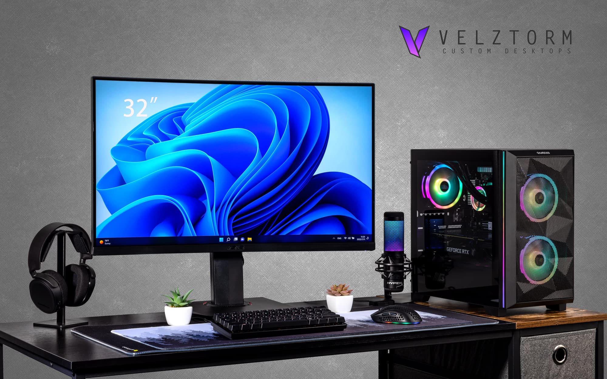 Velztorm Mini Pilum CTO Gaming Desktop PC (AMD Ryzen 7-5700X 8-Core, GeForce RTX 3060, 16GB DDR4, 1TB PCIe SSD + 1TB HDD (3.5), 120mm AIO, RGB Fans, 750W PSU, WiFi 5, BT, Win10H) VELZ0058