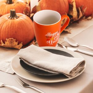 Funtery 2 Pcs Fall Autumn Coffee Mugs Pumpkins Mugs Cups Happy Fall Y'all Coffee Mug Good Morning Pumpkin Cup Camp Mug Campfire Mug Thanksgiving Ceramic Cup for Home Women Men Mom Dad (Orange)