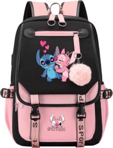 cusalboy fashionable computer backpack youth school casual backpack with usb port, travel business backpack cartoon luminous pattern (black 4)