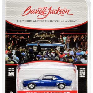 1969 Chevy Camaro Z/28 Dusk Blue Met w/White Stripes (Lot #687.3) Barrett Jackson Scottsdale Edition 1/64 Diecast Model Car by Greenlight 37250 C