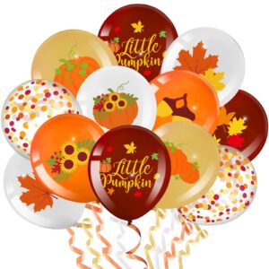 45 pcs little pumpkin balloons,thanksgiving party balloon autumn fall themed balloons for thanksgiving outdoor indoor decoration baby shower kids birthday wedding party favor supplies,12 inches
