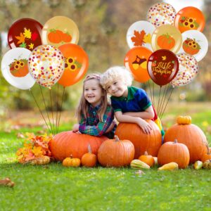 45 Pcs Little Pumpkin Balloons,Thanksgiving Party Balloon Autumn Fall Themed Balloons for Thanksgiving Outdoor Indoor Decoration Baby Shower Kids Birthday Wedding Party Favor Supplies,12 Inches